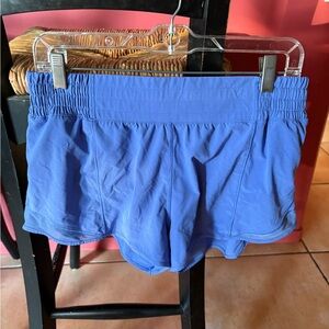 Blue Athletic Shorts with Elastic Waistband